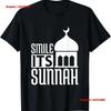 Smile Its Sunnah T Shirt Vintage Washed Slightly Top For Everyday Wear Casual Homme Designer Clothes Versatile Breathable