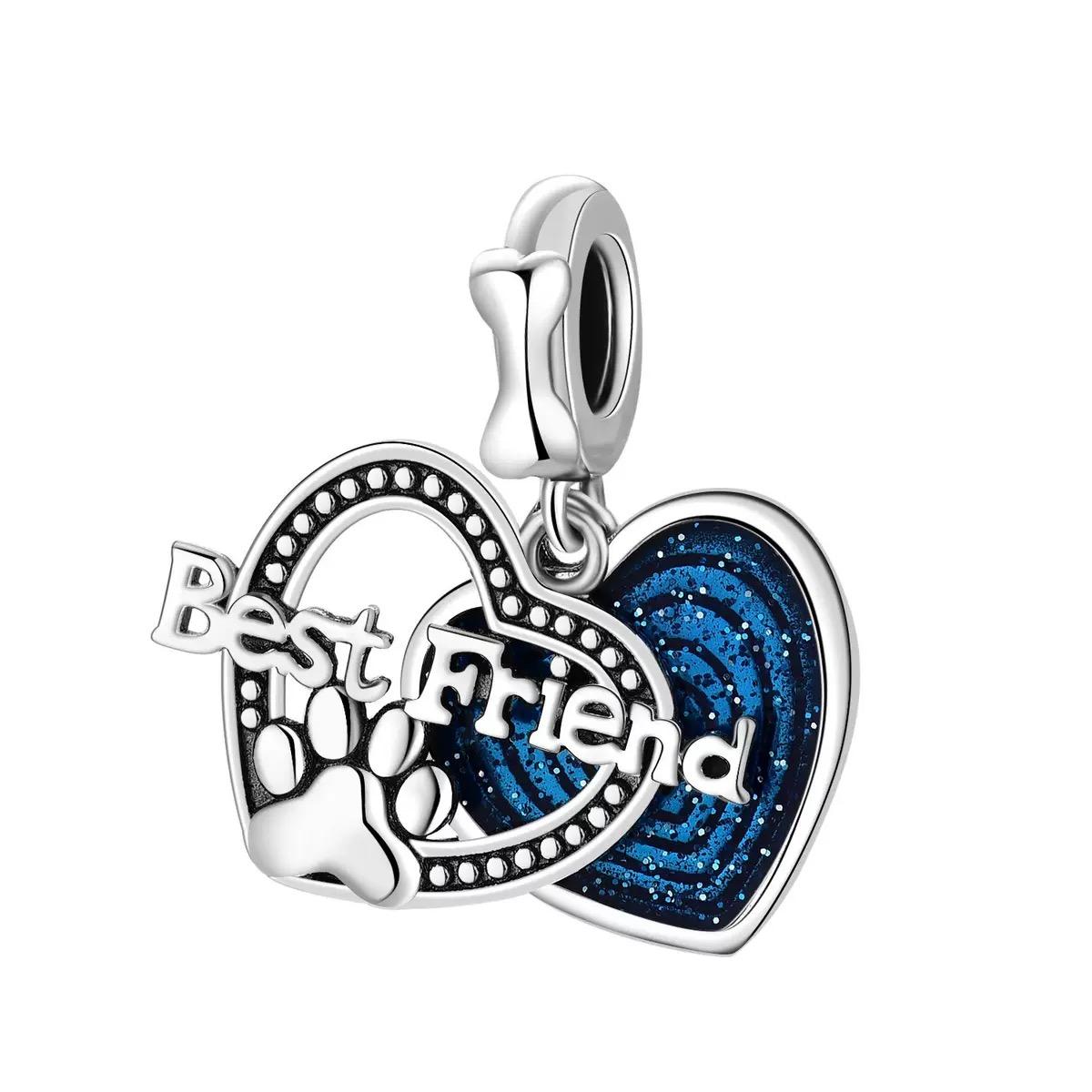 

Beautiful 925 Silver Trinkets Friend Pendant Four-leaf Clover Flower Fit Bracelet Necklace Fashion Accessories Gift
