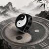National Trend Bagua Ink Wash Style Retro Men's Ring - 17MM Round Fashion Statement