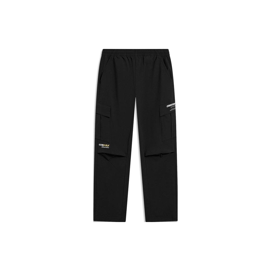 Li-Ning CF Adventure Series Loose Fit Solid Color Straight Leg Knit Sports Pants Unisex Pants Black AYKT825-1