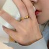 Wangdins European Geometric 18K Gold Plated Retro Ring for Women - Japanese Korean Simple Fashionable Individual Finger Ring