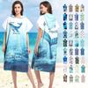 Adult & Child Quick-Dry Hooded Microfiber Beach Towel Bathrobe