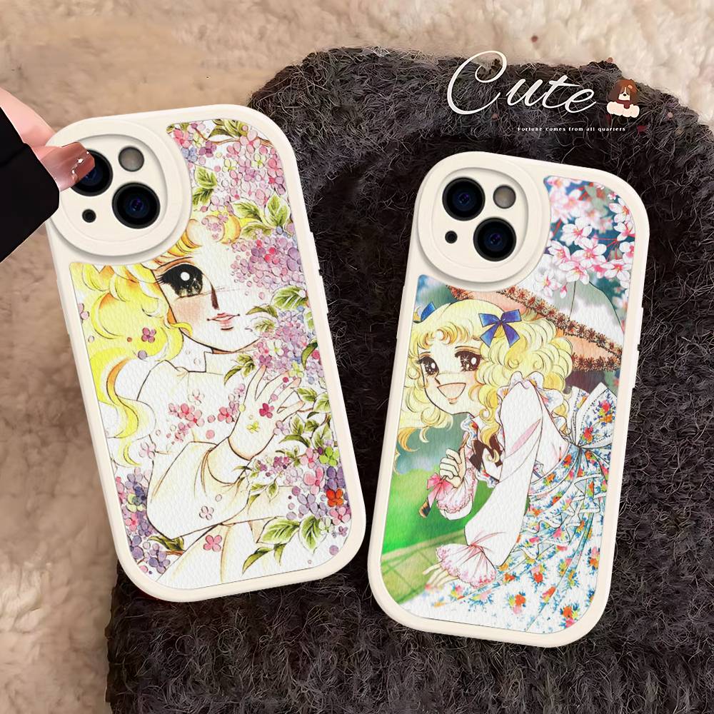 Manga Candy Phone Case For IPhone 16 15 14 13 12 11 Pro Max Plus Leather Soft Cover