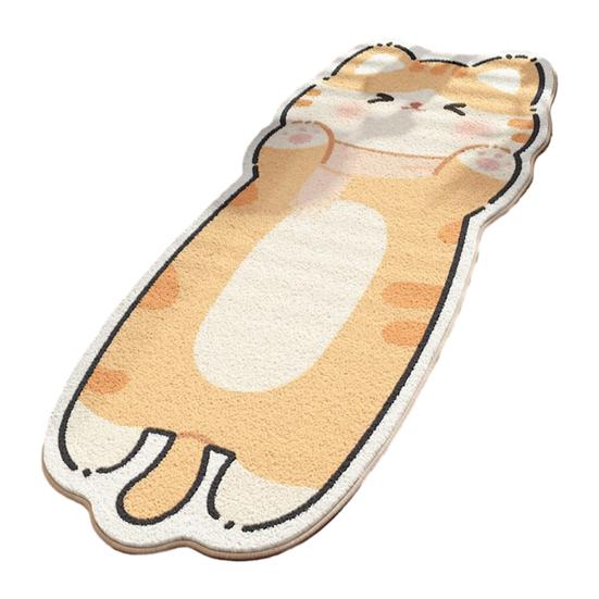 Cute Cat Bath Rug, Irregular Animal Shaped Floor Mat, Soft Absorbent Non Slip Area Carpet for Bath Tub, Shower, Bedroom, Living Room