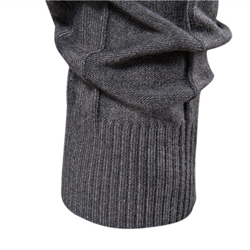 Sweter Jesień Nowy Męski Golf Casual Dzianinowy Ciepła Koszulka Męska Jednolity Kolor Sweter Duży Rozmiar