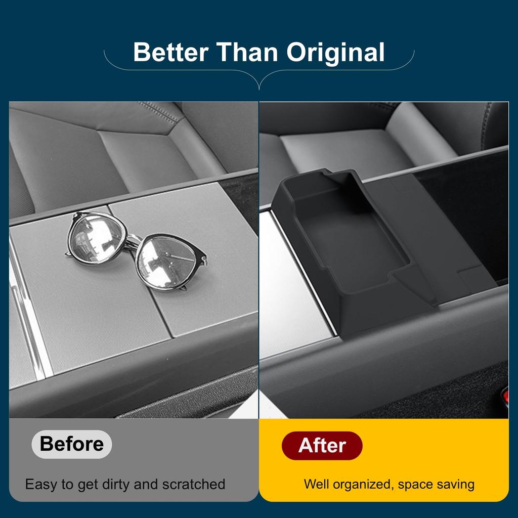 Ushilife Silicone Center Console Glasses Tray for Tesla Model 3 Highland 2024 2025 &