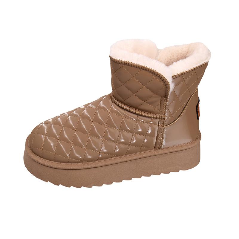 Autumn and winter snow boots women's 2025 new medium tube thick-soled thickened warm cotton shoes outdoor comfortable non-slip outer cotton boots