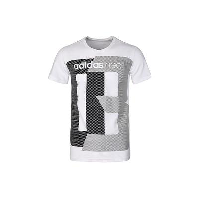 Neo Printed Casual Sports Straight T-Shirt Men Tops White CV6936