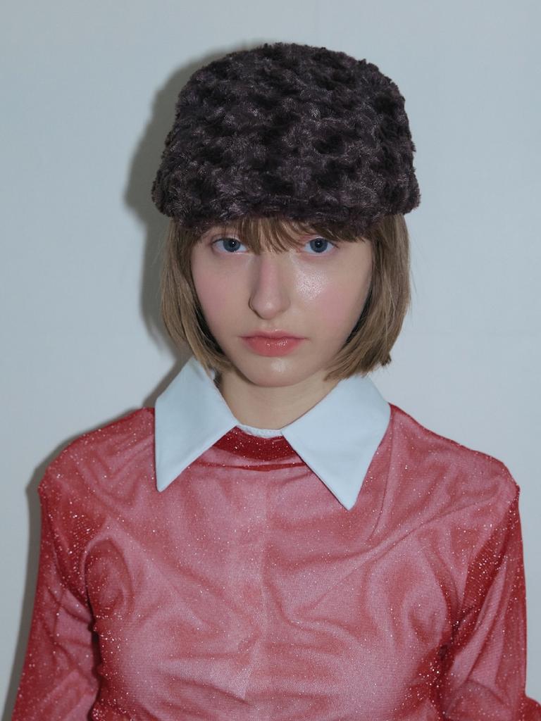 Poejidam Rose Coil Flat Cap In Espresso