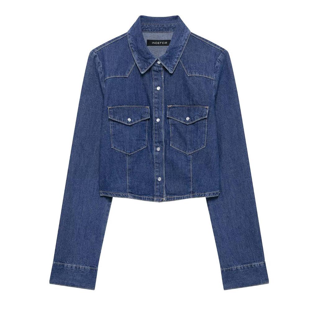 2025 Spring Women's Fashion: European & American Style Denim Shirt with Long Pants