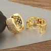 Nidin Hot Sale S/M/L Sizes Cubic Zirconia Geometry Circular Hoop Earrings For Women Female Trendy Temperament Ear Jewelry Gifts