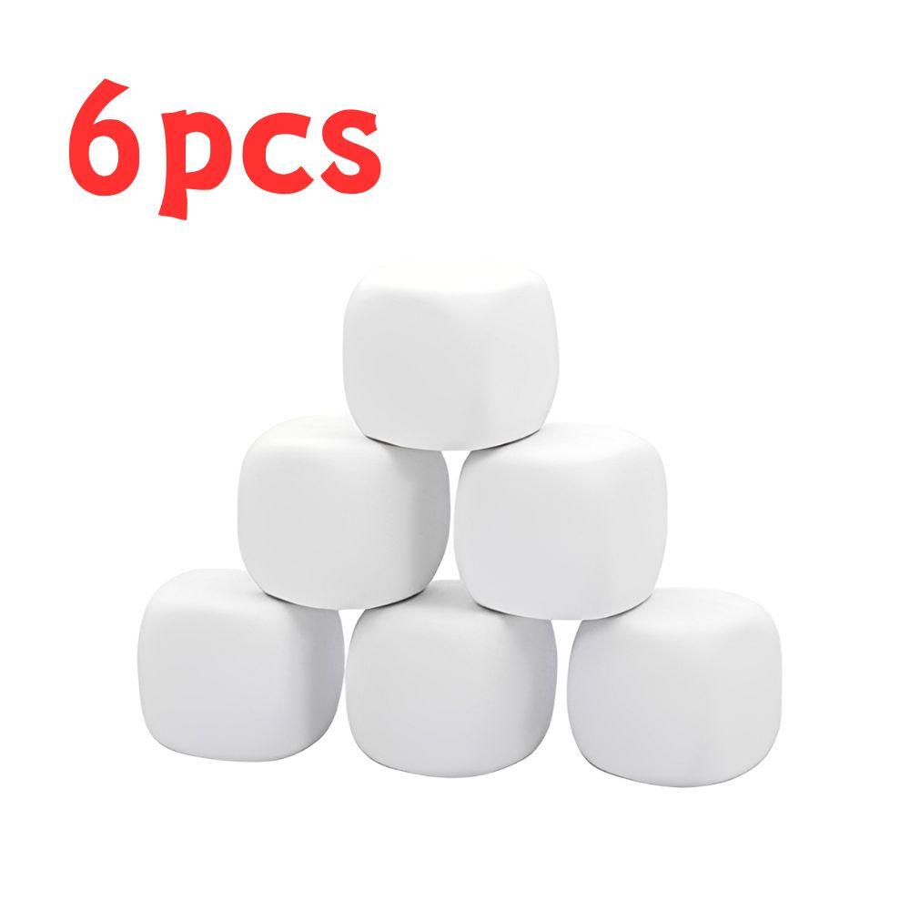 

6pcs 0.63inch Plastic Blank Six-sided Dice Glossy Surface Writable Doodle DIY Sticker Team Party Board Game Accessories YMY