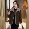 Winter Style Women Cropped Jacket Warm Square Collar Loose Fit Thickened Plus Size