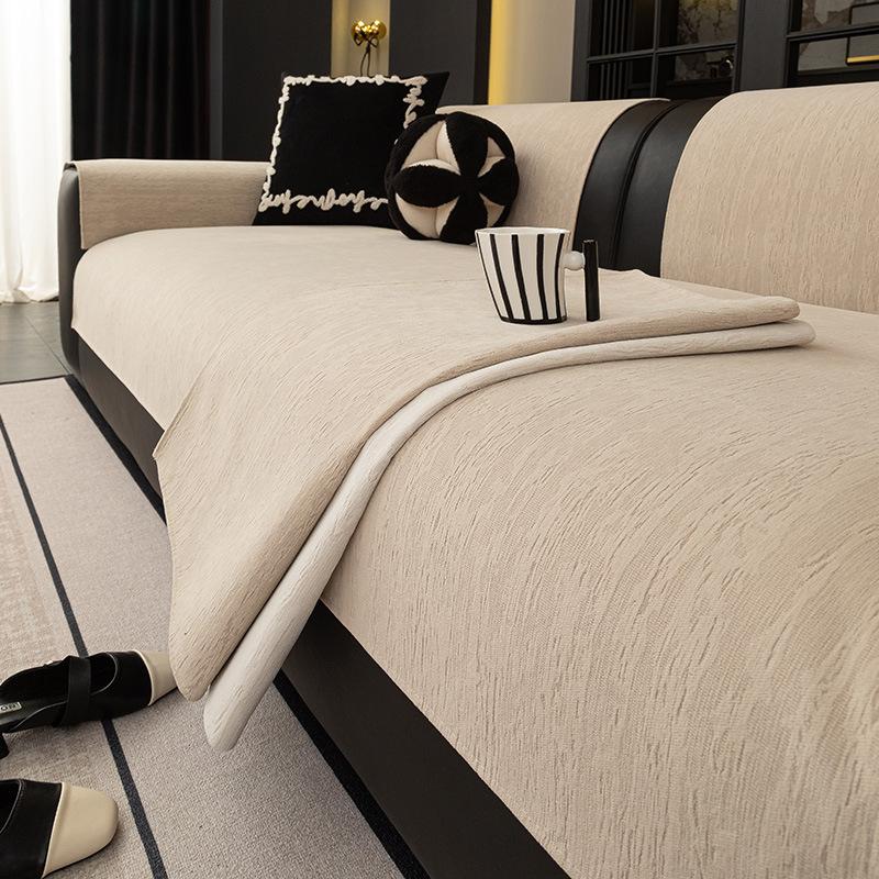 Temu Chenille Sofa Cushion Four-Season Universal Non-Slip Sofa Seat Cushion Simple Solid Color Export Sofa Cover
