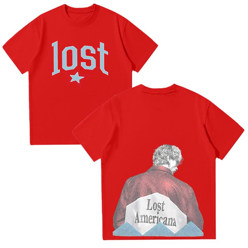 Mgk Потерянная Американа Фото Футболка Женская Мужская Хип-хоп Футболки Панк Футболки Mgk Готическая Уличная одежда Графическая печать Хлопок Повседневные Топы 3XL