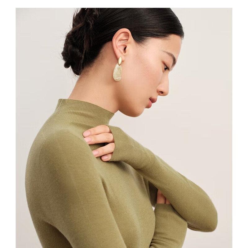 JUZI ANNACAU Women's Semi-High Collar Cashmere Blend Pullover