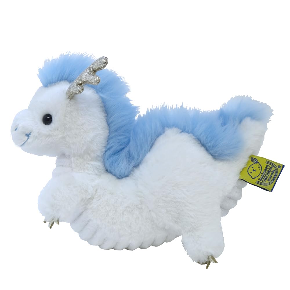 SunLemon Dragon White Small 12 x 21 x 16cm Plush Animal Fluffy's P-8912