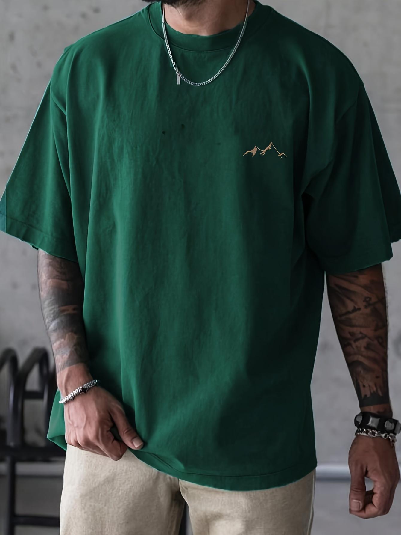 

Men s Summer 100% Cotton Mountain Graphic Printed Fashion Sports and Leisure Loose Round Neck Short Sleeve T-shirt Top 5XL різнокольоровий