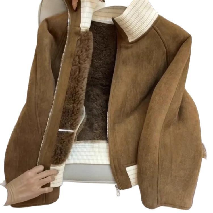 Lamb Wool Imitation Fur Jacket Women's Autumn and Winter New Fur Integrated Locomotive Clothing Loose Fleece Thicker