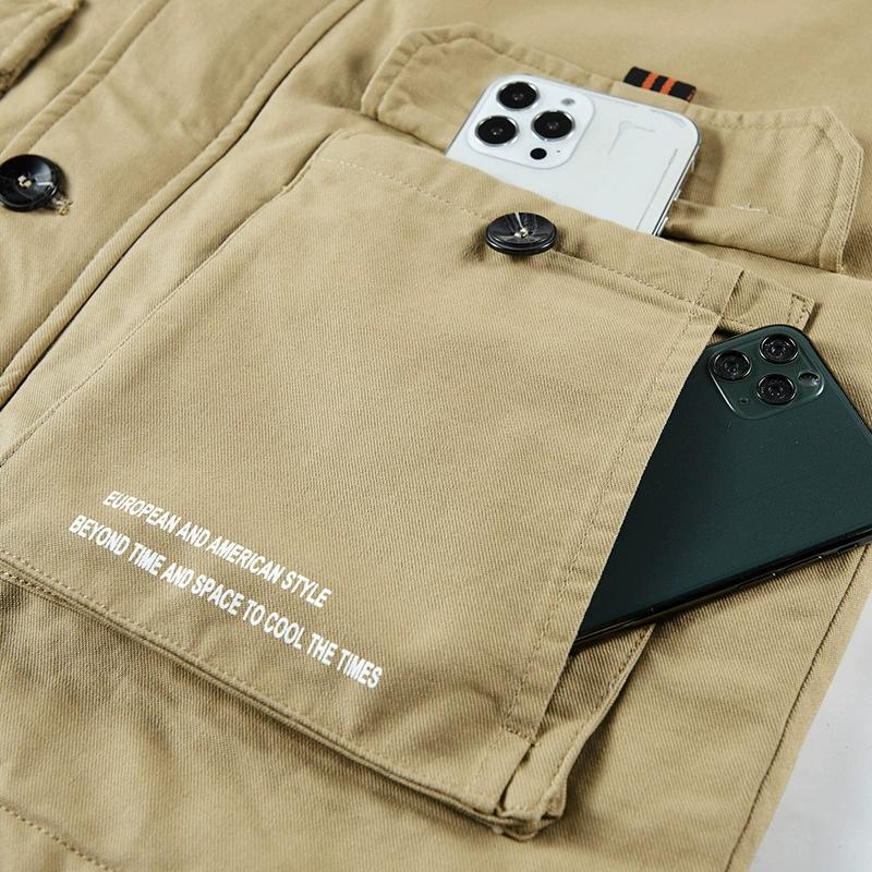 Autumn Winter Cotton Jacket Men's Oversized and Plush Thick Coat Workwear Jacket Multi Pocket Hooded Jacket