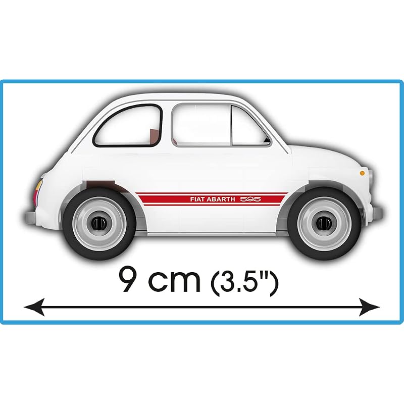 COBI Building Blocks - Italian Car - Fiat Abarth 595 Competizione 1965 1/35 Scale - 70 Pieces - LEGO Compatible [MADE IN EU] 24524