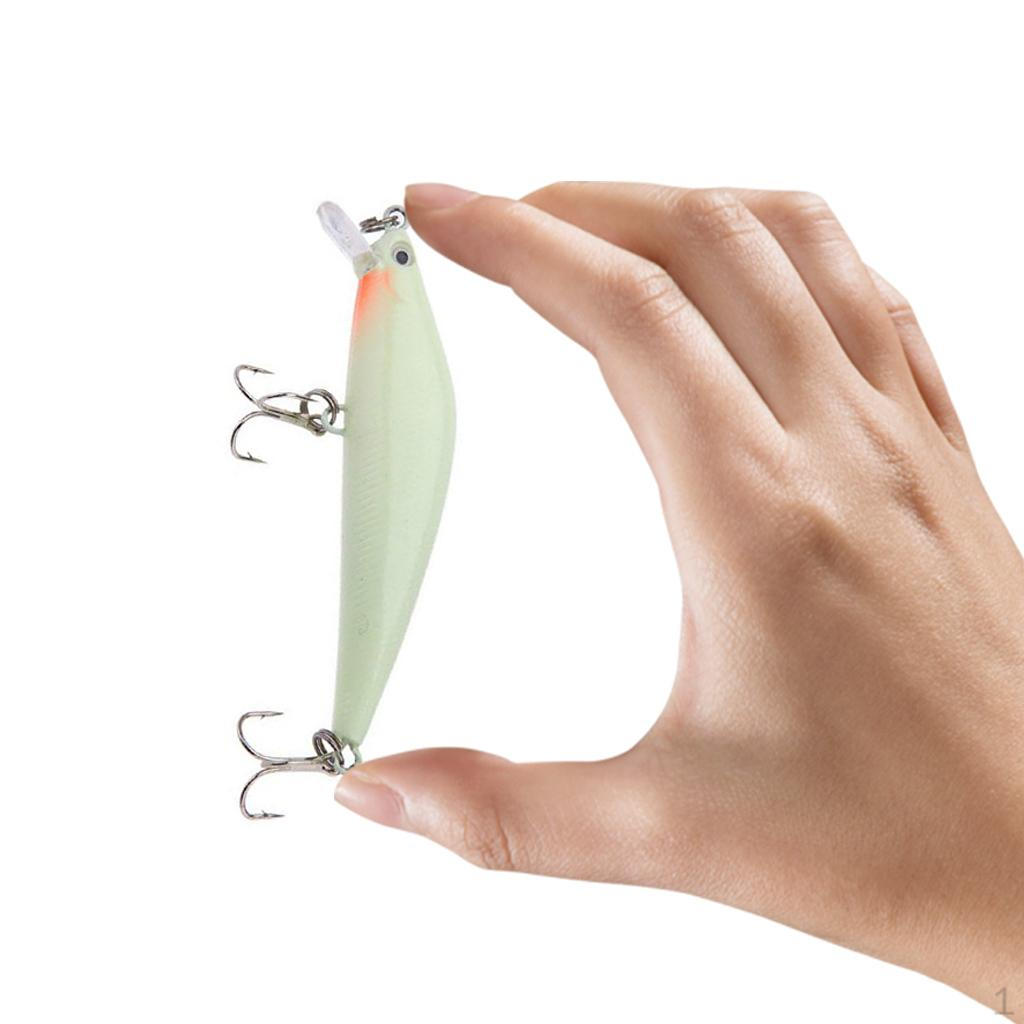 Luminous Night Minnow Lure Hard Fishing Tackle Hooks 8.2cm 8g