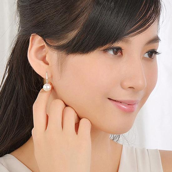 Dangle Earring Elegant Exquisite Ornament Simple Faux Pearl Eardrop for Daily Life