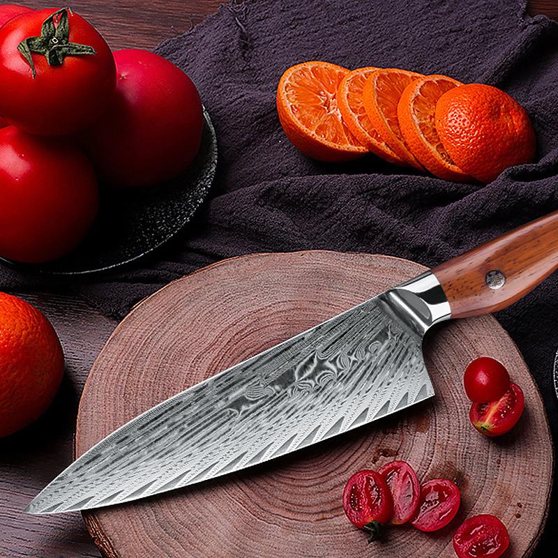 8.3 Inch Chef Knife 107-layers Damascus VG-10 Steel Blade Cleaver Meat Slicing Vegetables Japanese Kitchen Knife Rosewood Handle