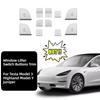 Fensterheber-Schalterknöpfe Verkleidung für Tesla Model 3 Highland Model Y Juniper 2025 ABS Türöffner-Knopf Abdeckung Aufkleber Zubehör