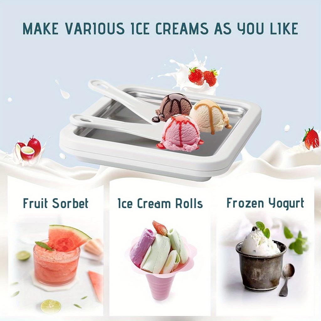 Aluminum Ice Cream Maker - Perfect for Making Homemade Milk, Yogurt, and Stir-fried Ice Cream: Perfect for Making Gelato, Fruit Shakes, and Smoothies
