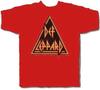 DEF LEPPARD Cd Lgo TRIANGLE LOGO Official Red SHIRT LAST XXL 2X New Hysteria