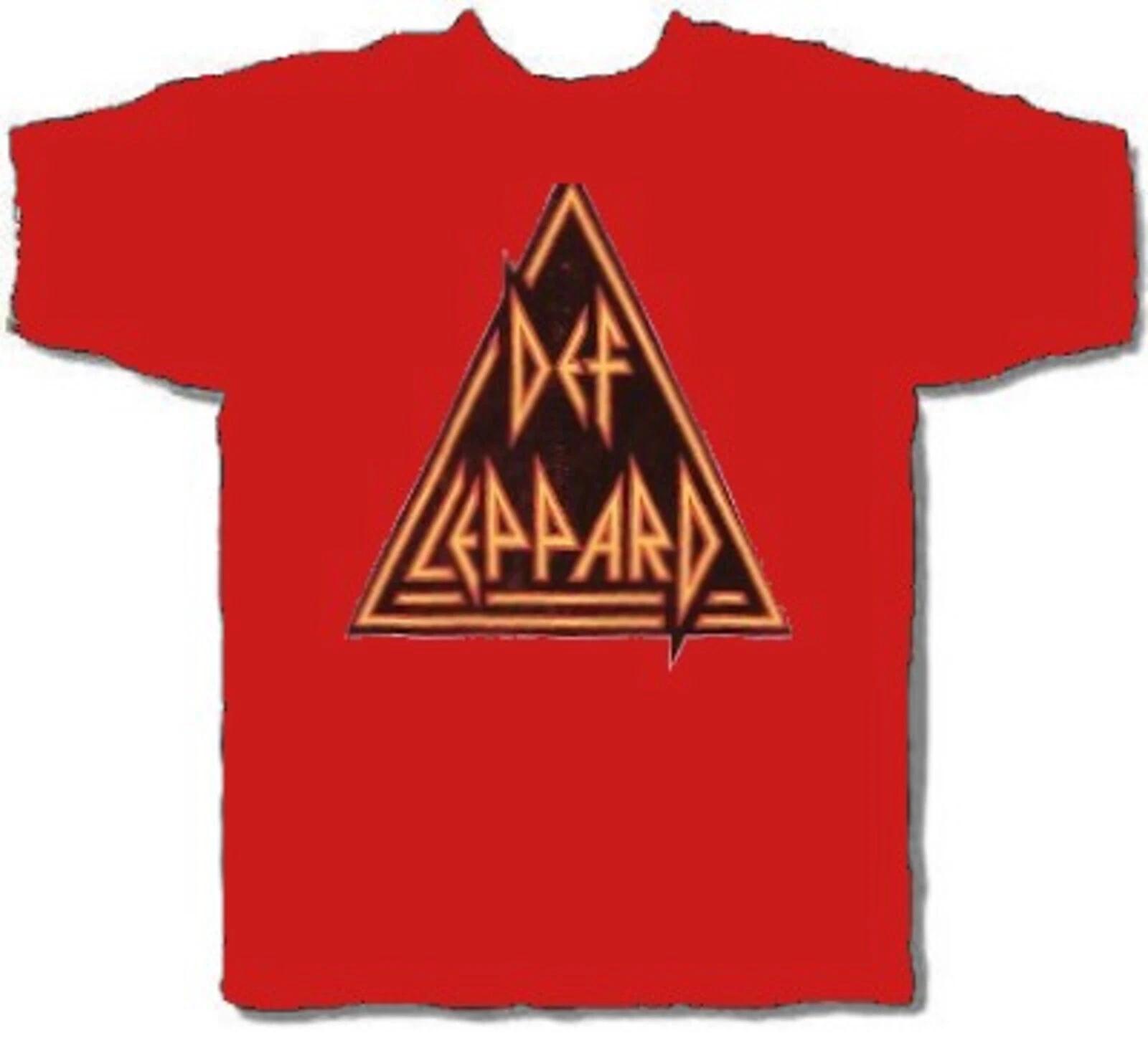 DEF LEPPARD cd lgo TRIANGLE LOGO Official Red SHIRT LAST XXL 2X New hysteria M