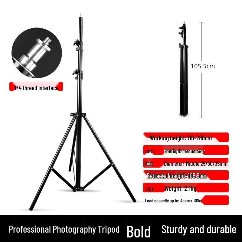 Suporte de Luz de Tripé LED para Fotografia ao Ar Livre, Ajustável de 2-2,8 Metros