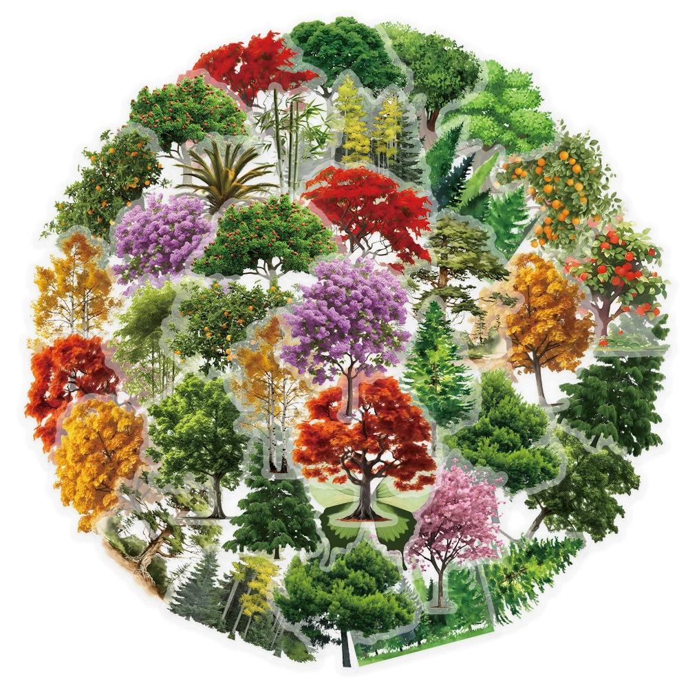 50 Pcs Cute Cartoon Transparent Forest Secret Stickers Natural Forest Plant Landscape Decal Laptop Phone Decoration Sticker