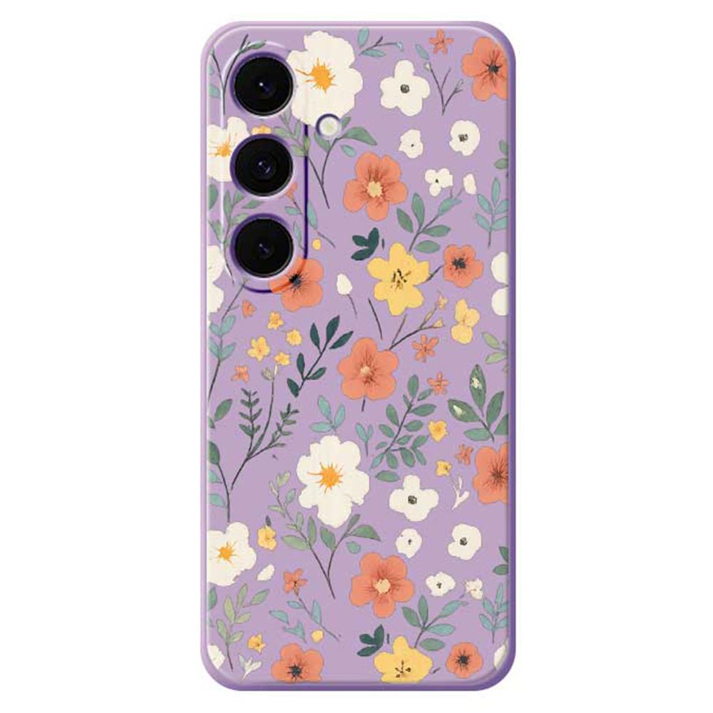 For Samsung Galaxy S25 FE Case Flower Garden Pattern Printing Straight Edge TPU Phone Back Cover