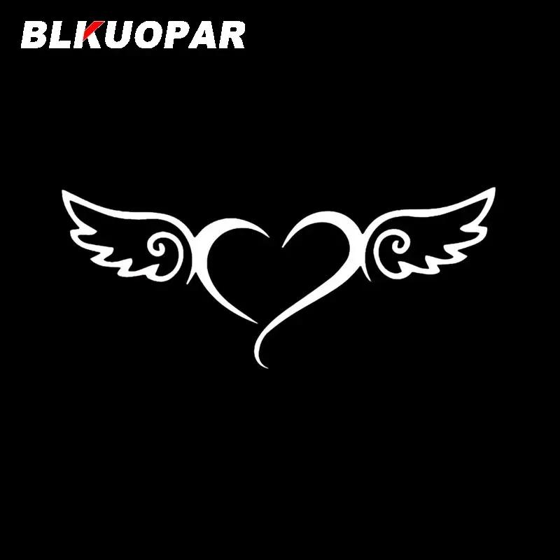 BLKUOPAR Heart Angel Wings Car Stickers Personality Laser Decal Scratch-Proof Die Cut Laptop Refrigerator Car Decoration