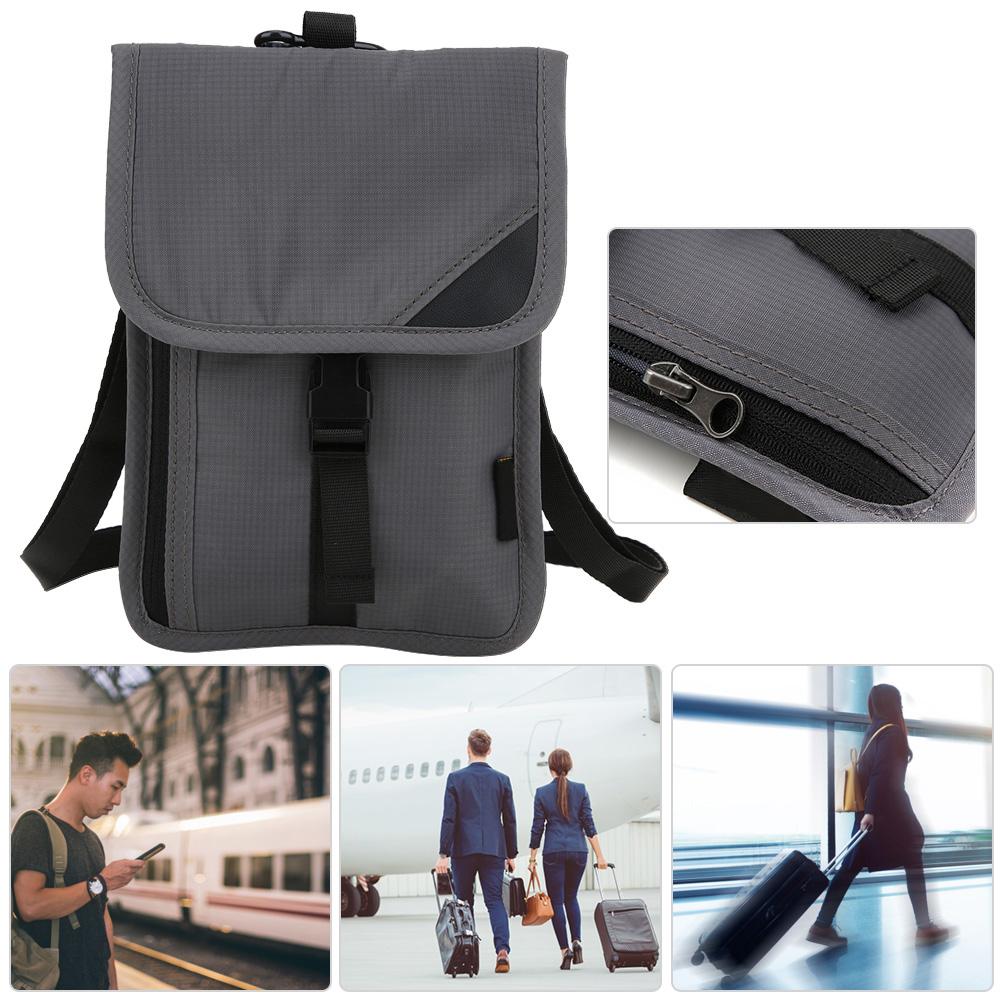 Multi Function Certificate Package Travel Passport Bag Sport Protective Sleeve(Dark gray )