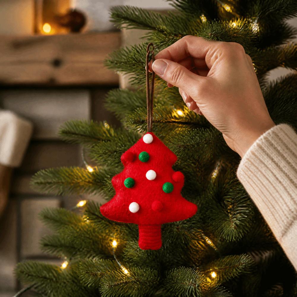 Polka Dot Xmas Ornaments Soft Christmas Tree Decorations Cloth Christmas Tree Pendants  Xmas Party