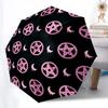 Witch Gothic Death Moth Folding Umbrella Auto-Open Design 8 Iron Ribs Plastic Handle Foldable Sunshade Perfect Christmas Gifts