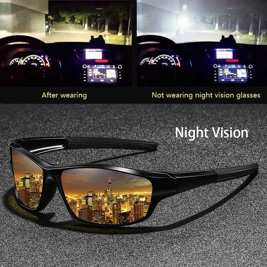 

Fashion Yellow Night Vision Anti-Glare Sunglasses UV Protection Polycarbonate for Men Women Driving Fishing Beach Goggles