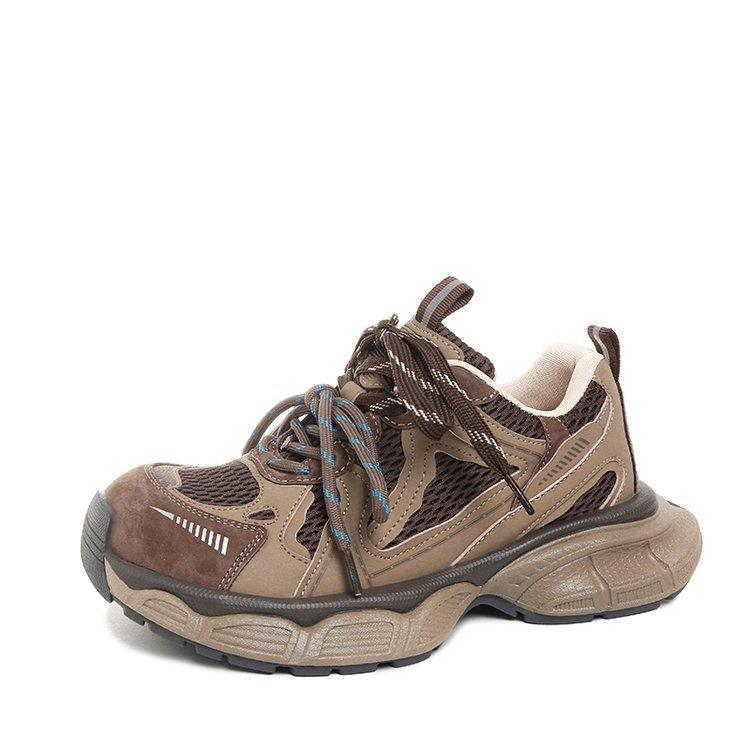 

Yinzi leather 2025 autumn new casual mesh breathable fashion retro versatile foreign style sports dad shoes girl 40