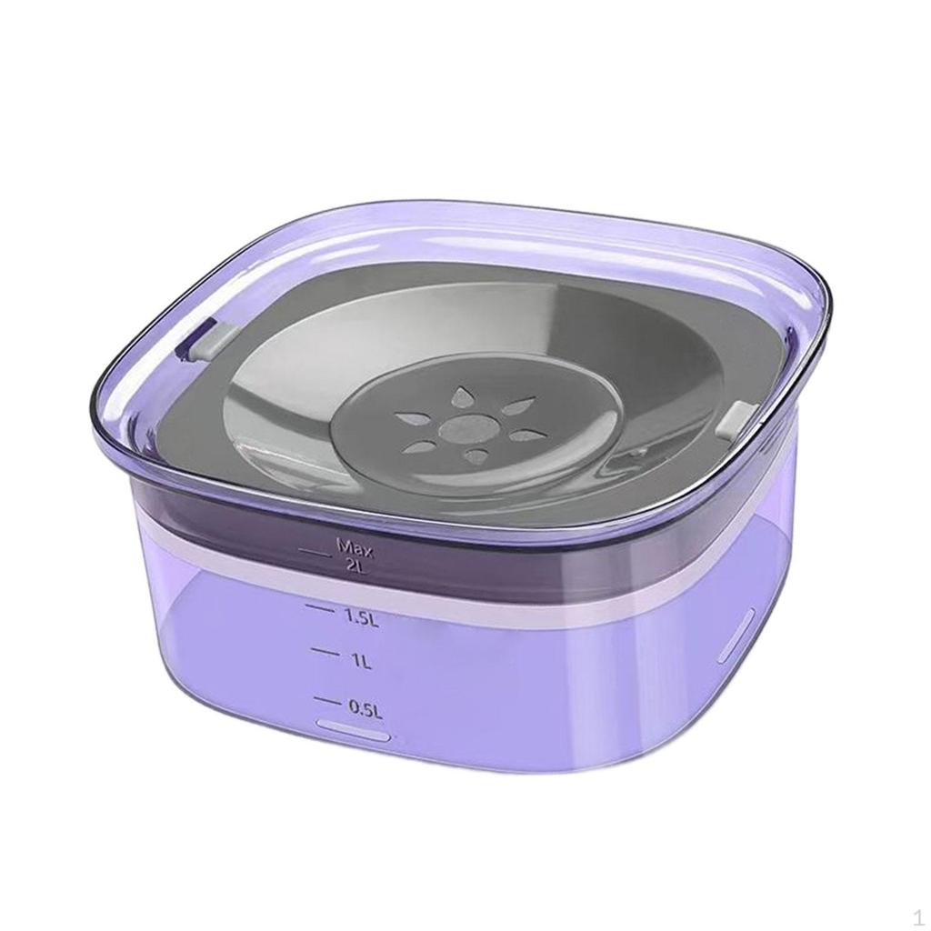Dog Water Bowl Dispenser Drink Slowly 2L No Spill Anti Travel Vehicle Carried