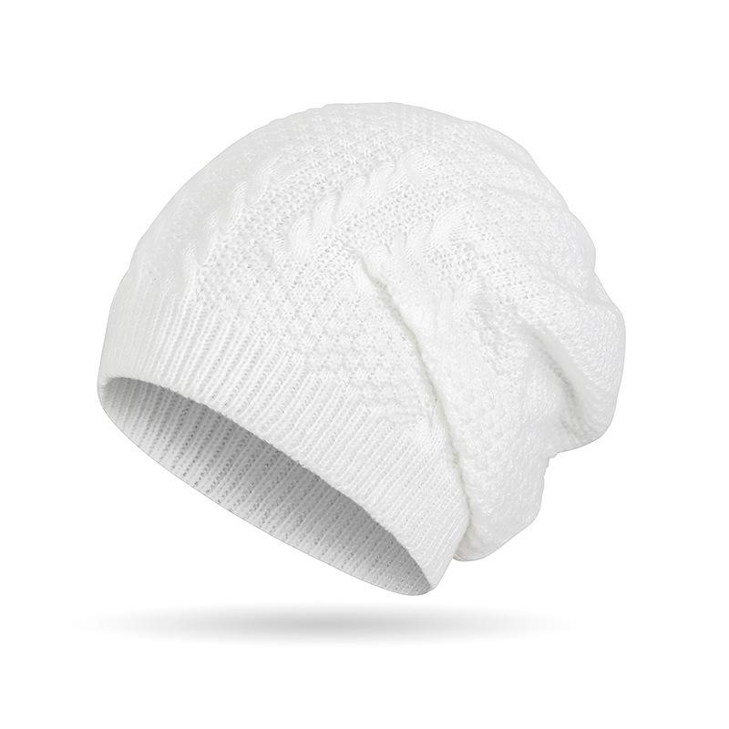 Autumn Winter Women Men Twist Knitted Cap Outdoor Pullover Cap