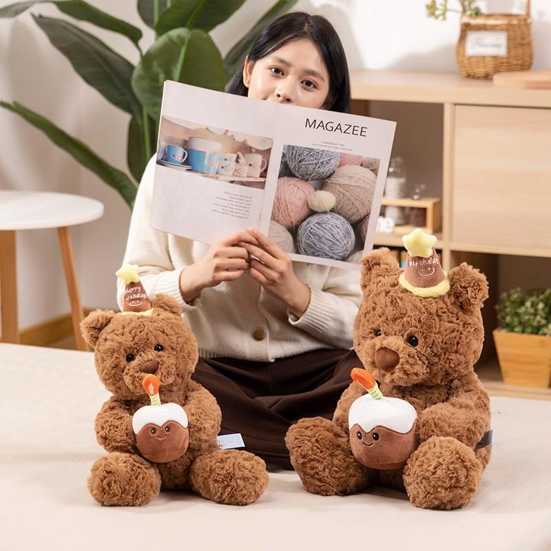 Cute Cake Bear Plush Toy - Sleep Companion Teddy for Girls' Birthday