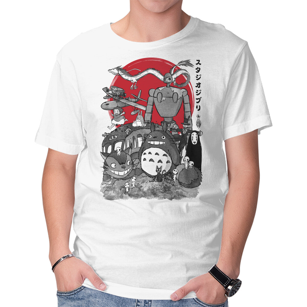 Unisex Crew Neck T-Shirt The Fantastic World Of Hayao Graphic Short Sleeve Casual Tee S