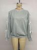 Casual 2025 Bow Lace Patchwork Long Sleeve Hoodie by Hundred Percent Clothing