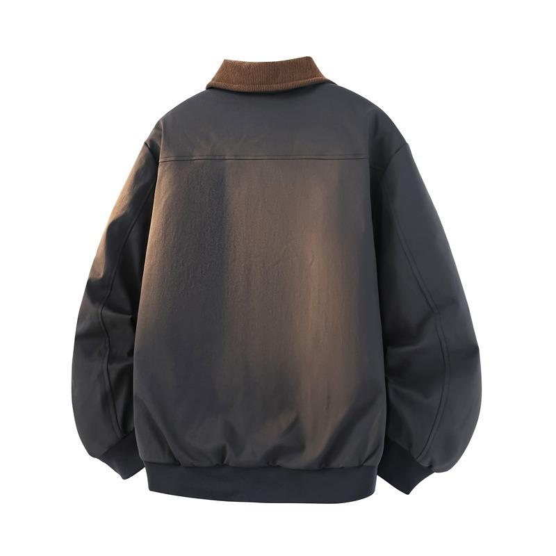 Anti-wrinkle down jacket men's winter lapel% white duck down casual cold-resistant loose solid color coat