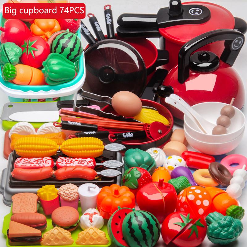 Play House Simulation Toys Early Education Girls Boys Gifts Educational Toy Plastic Kitchen Toy Set Cut Fruit and Vegetable Food