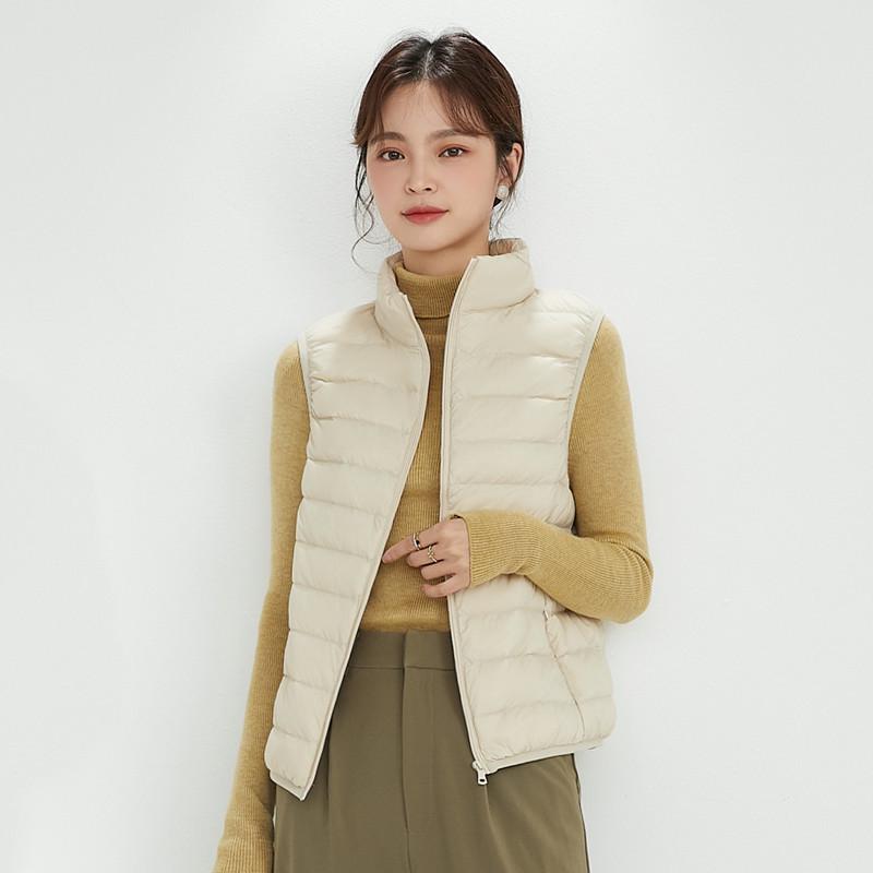 

Женский легкий пуховый жилет без рукавов со стойкой воротником для весны, осени и зимы 2XL