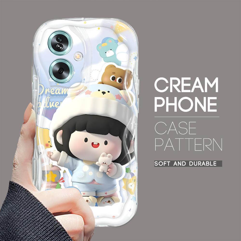 

Милый мультяшный узор, кремовая текстура, мягкий силиконовый чехол с волнистыми краями, чехол для телефона для OPPO Reno Realme Realme Narzo 30 5G прозрачный